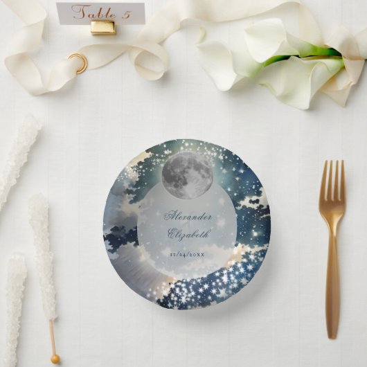 Lunar Night Sky Wedding Papieren Kommen (Huwelijk)