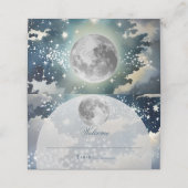 Lunar Night Sky Wedding Plaatskaartje (Buitenkant ongevouwen)