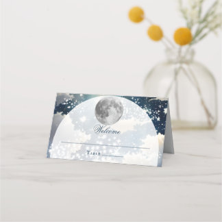 Lunar Night Sky Wedding Plaatskaartje