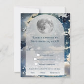Lunar Night Sky Wedding RSVP Kaartje (Voorkant)