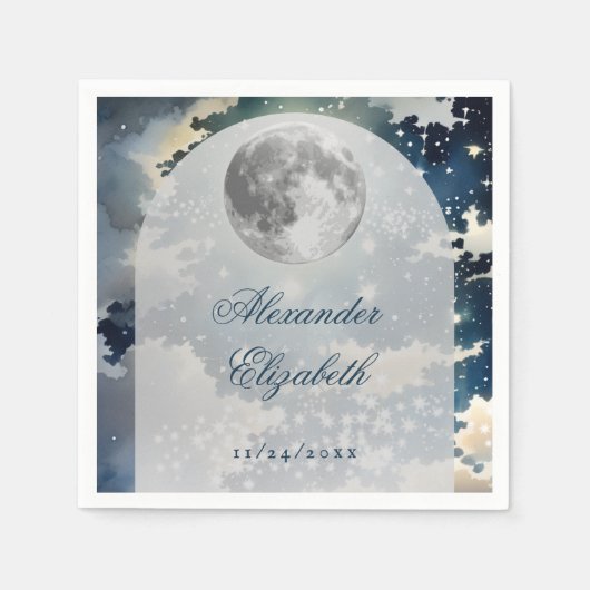 Lunar Night Sky Wedding Servet (Voorkant)