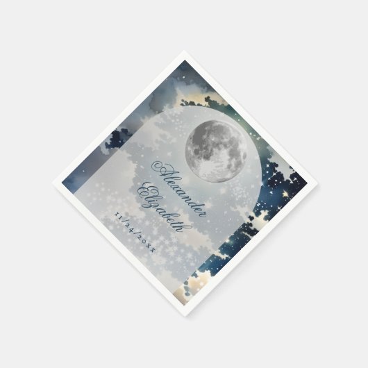 Lunar Night Sky Wedding Servet (Hoek)