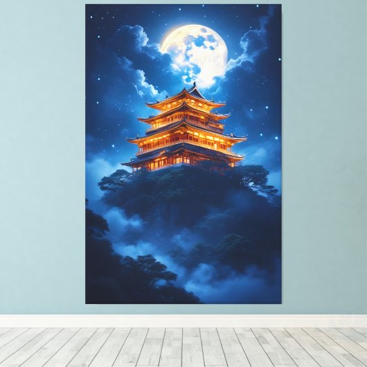 Lunar Palace in the Celestial Mountains Canvas Afdruk (Insitu (Houten vloer))