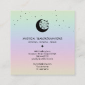 *~* Lunar Pentangle Star Moon Magic Boho Rainbow Vierkante Visitekaartje (Achterkant)