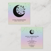 *~* Lunar Pentangle Star Moon Magic Boho Rainbow Vierkante Visitekaartje (Voorkant / Achterkant)