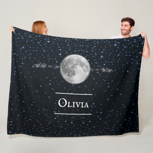 Lunar Personalized Fleece Blanket (In situ)