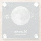 Lunar Personalized Glass Onderzetter Glazen Onderzetter (Achterkant)