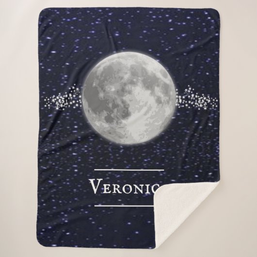 Lunar Personalized Sherpa Blanket Deken (Voorkant)