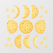 Lunar Phases Cheese Moon & Stars Fairytale Science Raamsticker (Vel)