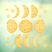 Lunar Phases Cheese Moon & Stars Fairytale Science Raamsticker (Vel 3)