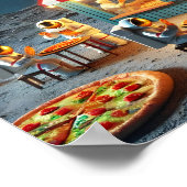 Lunar Pizza Shop Kunstwerk Ruimte-Thema Poster (Hoek)