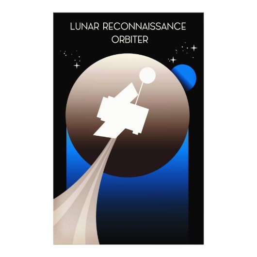 Lunar Reconnaissance Orbiter Ruimte Kunst Foto Afdruk (Voorkant)