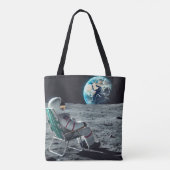 Lunar Relaxation Astronaut Canvas tas (Achterkant)