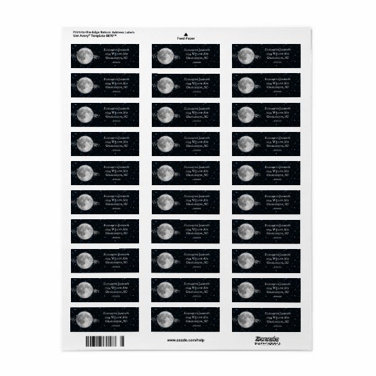 Lunar Return Address Label (Full Sheet)