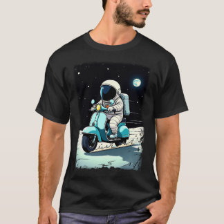 LUNAR SCOOTERIST - Leuke 2D-Cartoon van een astron T-shirt