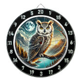 Lunar Sentinel Owl Dartboard Design Dartbord (Voorkant)