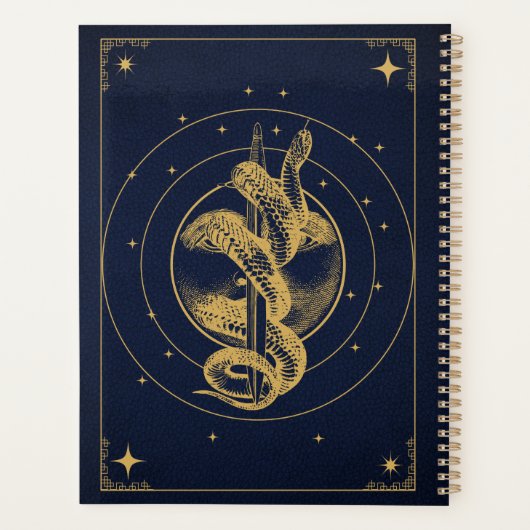Lunar Serpent - Gouden Esoterisch Ontwerp Planner (Achterkant)