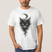 Lunar Shadow Cat – Mystical Night Creature Artwork T-shirt (Voorkant)