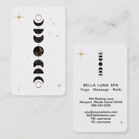 *~* Lunar Shamen . Cosmic Moon Phases Universe Visitekaartje (Voorkant / Achterkant)