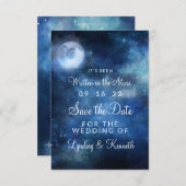 Lunar Sky Full Moon Celestial, geschreven in sterr Save The Date (Voorkant / Achterkant)