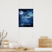 Lunar Sky Full Moon Celestial Stars Guestbook Poster (Keuken)