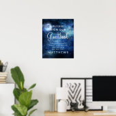 Lunar Sky Full Moon Celestial Stars Guestbook Poster (Thuiskantoor)