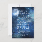 Lunar Sky Full Moon Celestial Wedding Reception Kaart (Voorkant)