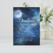 Lunar Sky Full Moon Celestial Wedding Routebeschri Informatiekaartje (Staand voorkant)