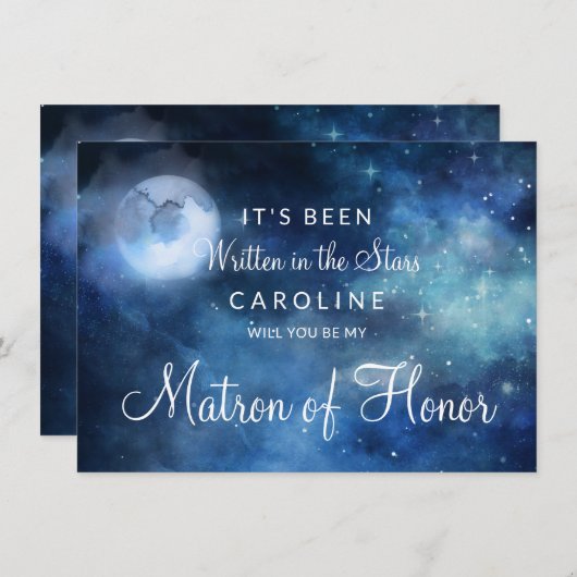 Lunar Sky Full Moon Matron of Honor proposal Kaart (Voorkant / Achterkant)