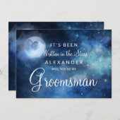 Lunar Sky Full Moon: Mijn Groomsman-Kaart (Voorkant / Achterkant)