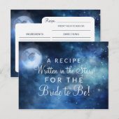 Lunar Sky Full Moon Stars Bride to Be Recipe Kaart (Voorkant / Achterkant)
