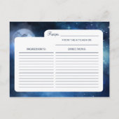 Lunar Sky Full Moon Stars Bride to Be Recipe Kaart (Achterkant)