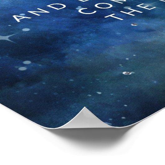 Lunar Sky Full Moon Weduwen Open Bar Teken Poster (Hoek)