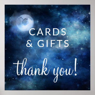 Lunar Sky Maan Kaarten & Cadeaus Bruiloft Tafelbor Poster