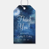 Lunar Sky Volle Maan Celestial Bruiloft Dank u Cadeaulabel (Achterkant)