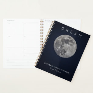 Lunar Sky Volle Maan Celestial Dream Typografie Planner
