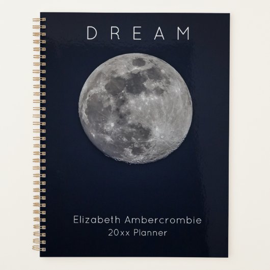 Lunar Sky Volle Maan Celestial Dream Typografie Planner (Voorkant)