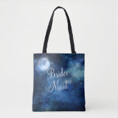 Lunar Sky Volle Maan Celestial Galaxy Bruidsmeisje Tote Bag (Voorkant)