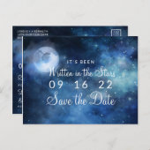 Lunar Sky Volle Maan Celestial Galaxy Save the Dat Aankondigingskaart (Voorkant / Achterkant)