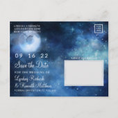 Lunar Sky Volle Maan Celestial Galaxy Save the Dat Aankondigingskaart (Achterkant)