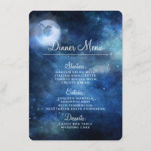 Lunar Sky Volle Maan Celestial Galaxy Sterren Dine Menu