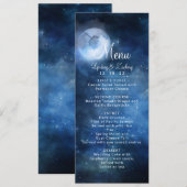 Lunar Sky Volle Maan Celestial Galaxy Sterren Dine Menu (Voorkant / Achterkant)