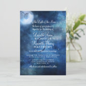 Lunar Sky Volle Maan Celestial Sterren Bruiloft Kaart (Staand voorkant)