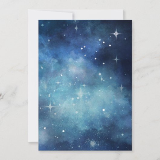 Lunar Sky Volle Maan Celestial Sterren Bruiloft Kaart (Achterkant)