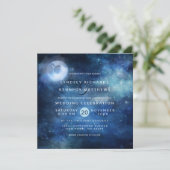 Lunar Sky Volle Maan Celestial Sterren Trouwplein Kaart (Staand voorkant)