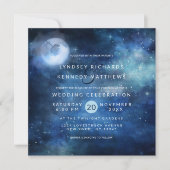 Lunar Sky Volle Maan Celestial Sterren Trouwplein Kaart (Voorkant)