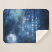 Lunar Sky Volle Maan de Nieuwe Mr & Mrs Passen get Sherpa Deken (Voorkant (horizontaal))