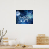 Lunar Sky Volle Maan Deel de Liefde Trouwsign Poster (Keuken)