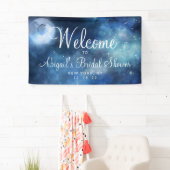 Lunar Sky Volle Maan Galaxy Vrijgezellenfeest Welk Spandoek (Insitu)