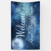 Lunar Sky Volle Maan Galaxy Vrijgezellenfeest Welk Spandoek (Verticaal)